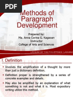 11 Methods of Paragraph Development | PDF | Definition | Paragraph