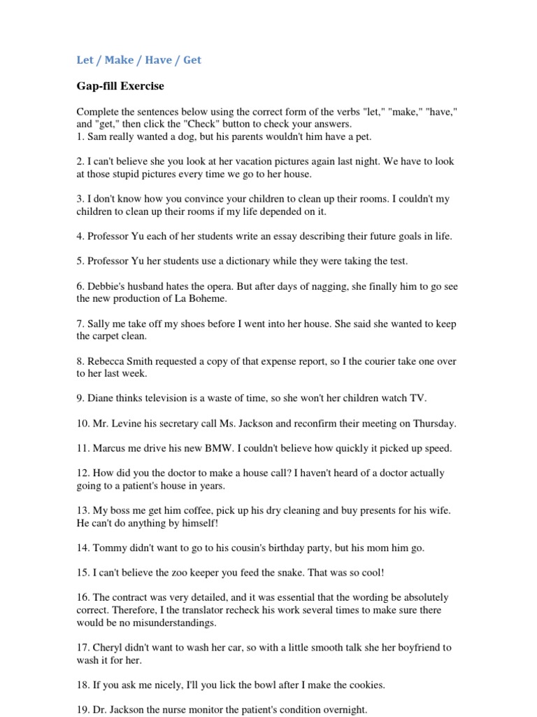 The Causative Exercises