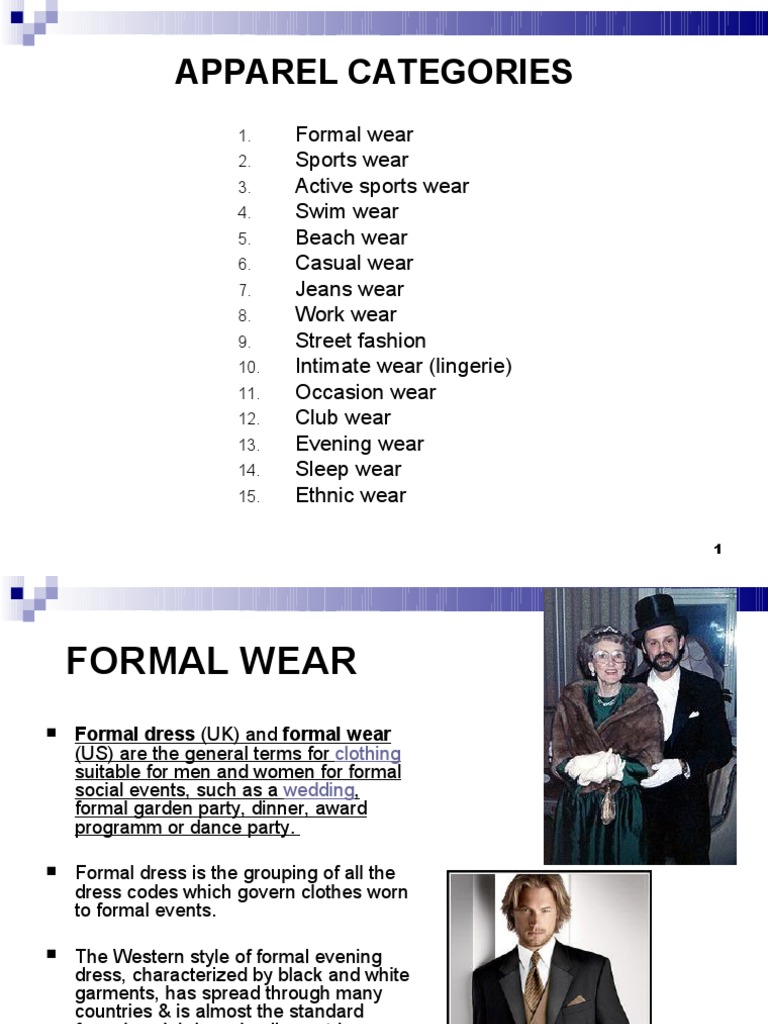 Apparel Categories PDF Swimsuit Jeans