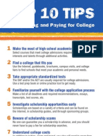 Top 10 Tipsheet For Planning and Paying For College