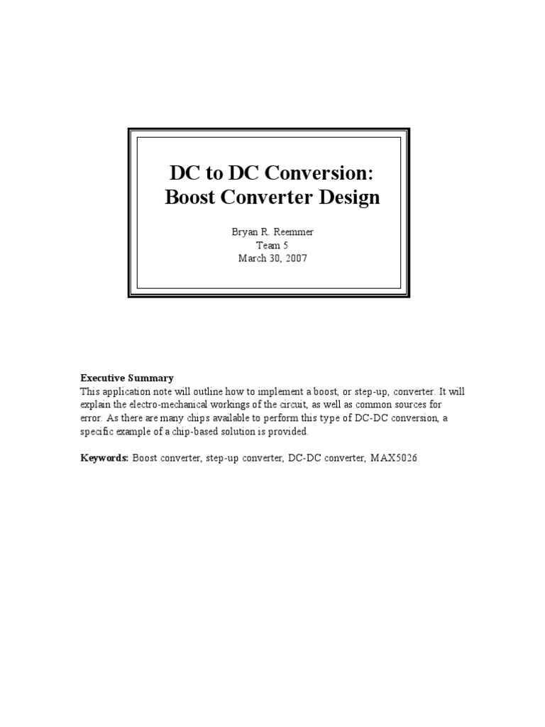 DC To DC Conversion | PDF | Electricity | Electronic Engineering