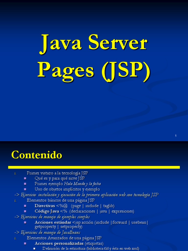 Introducción a Java Server Pages (JSP) | PDF | Páginas del servidor ...