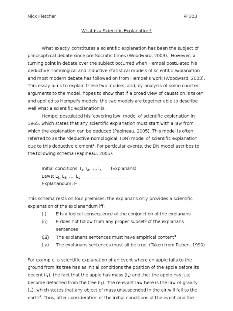 Scientific explanation format image