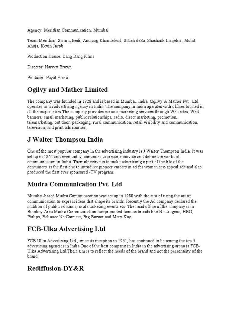 Top Advertising Agencies in India | PDF