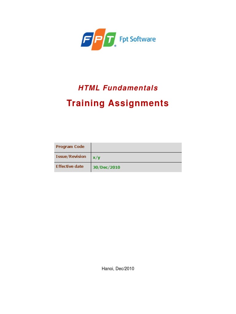 html assignments