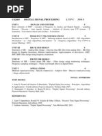 CS2403 Digital Signal Processing L T P C 3 0 0 3: Unit I Signals and Systems 9