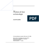 Notions de Base en Lexicologie - Alain Polguere