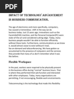 Impact of Technology Advancement in Business Communication My Version