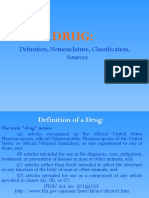 Drug:: Definition, Nomenclature, Classification, Sources