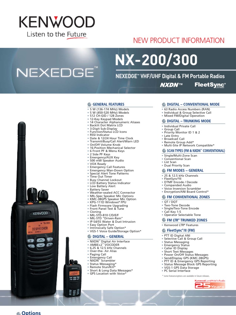 Kenwood NEXEDGE Digital LMR UHF/VHF Portables Very High Frequency Radio