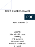 Resins (Practical Exam 8)
