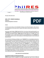 Nov 09 - PhilRES Letter To PRC Re Nov 18 Election