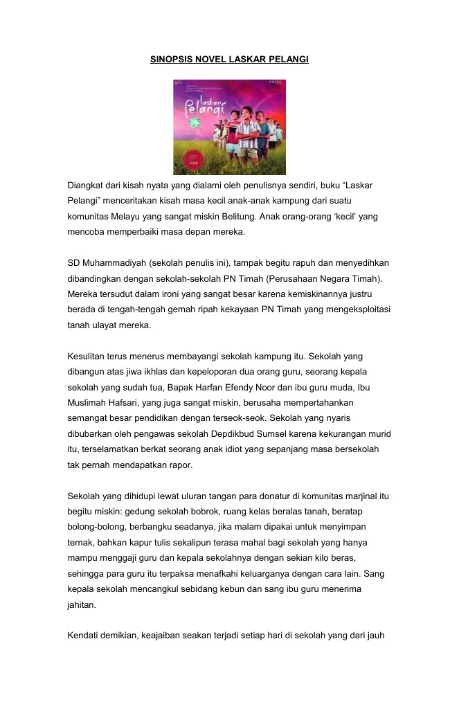 Novel laskar pelangi pdf