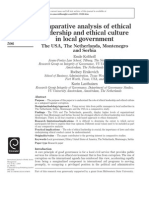 Comparative Analysis of Ethical Leadership and Ethical Culture in Local Government