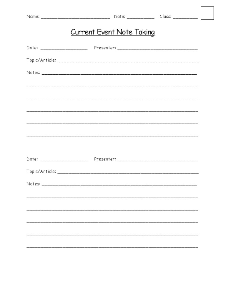 Current Event Note Taking Template | PDF | Computers