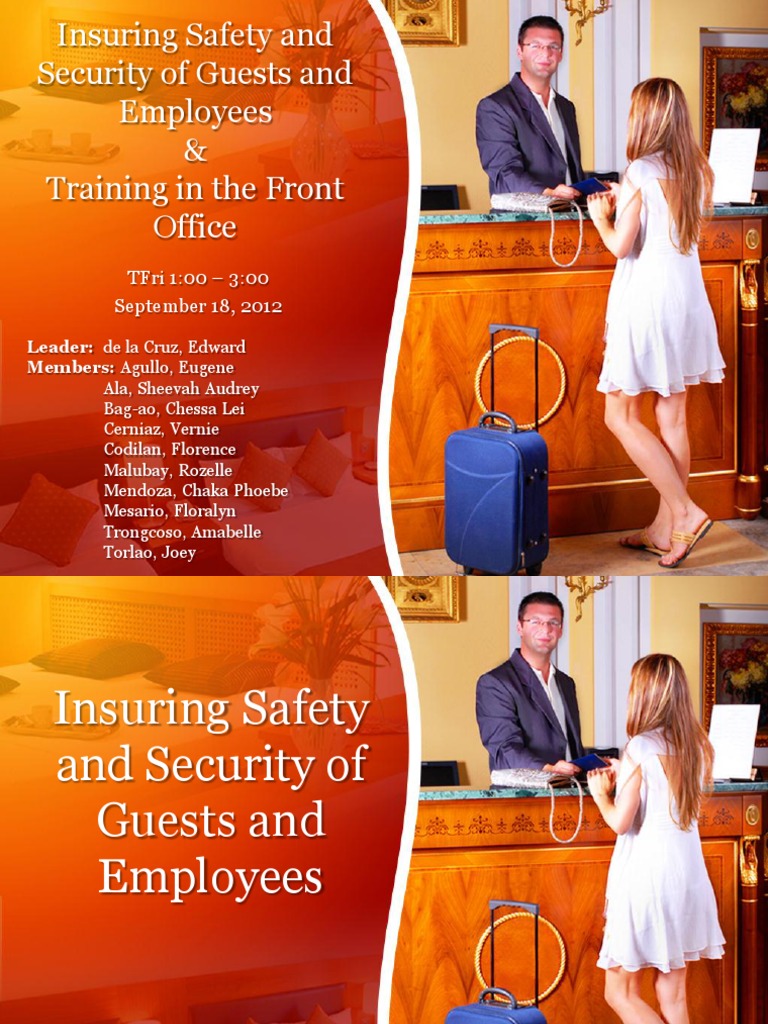 Insuring Safety and Security of Guests and Employees & Training in The
