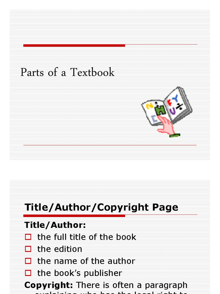 Parts of A Textbook | PDF