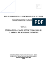 Kepmenkes No. 008 TTG Standar Kedokteran Nuklir