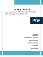 Corporate Finance: Comparison of Capital Structure of Hul Ltd. and Icici Bank LTD