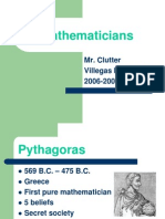Mathematicians: Mr. Clutter Villegas Middle School 2006-2007