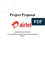 Project Proposal: Analyzing Customer Satisfaction Level of Prepaid Subscribers: A Study of Airtel Bangladesh Limited