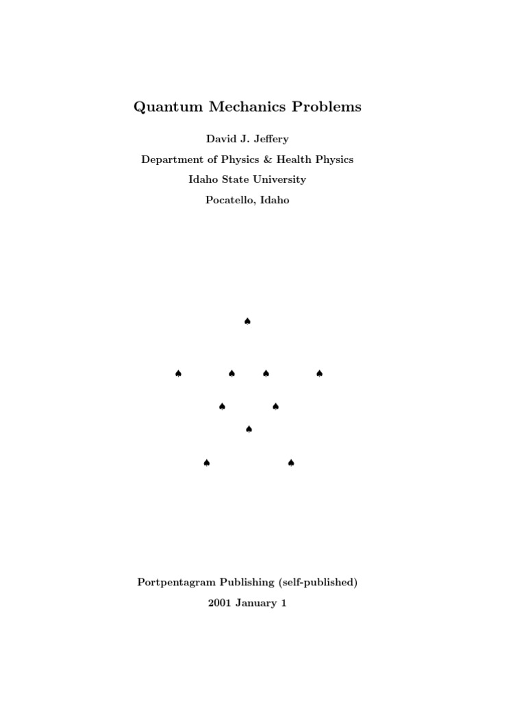 Quantum Mechanics Problems | PDF