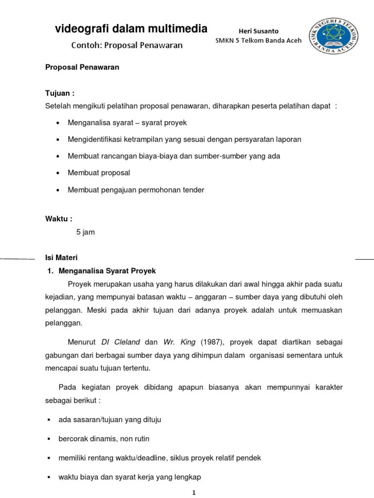 Contoh Proposal Penawaran