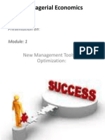 Managerial Economics: New Management Tools of Optimization