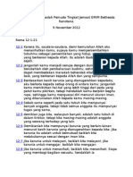 Bahan Khotbah Ibadah Pemuda Jumat 9 Nov 2012