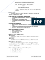 Cs2403 - Digital Signal Processing Unit-I Signals & Systems