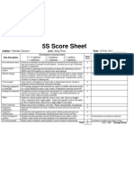 5S Score Sheet: Auditor: Nikesha Clarence Area: Shop Floor Date: 10-Feb-2012