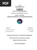 A Training Report On Automation: Completed at Sofcon PVT LTD, Ahemdabad'