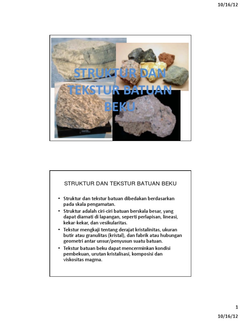 (Kuliah) Struktur Dan Tekstur Batuan Beku