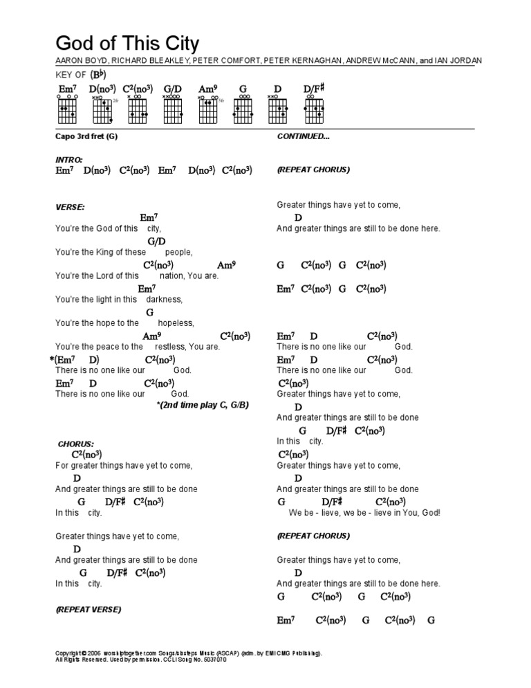 God of This City Chord Chart Song Structure Musical Compositions