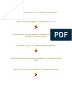 Normatividad Sanitaria Alimentos Colombiana