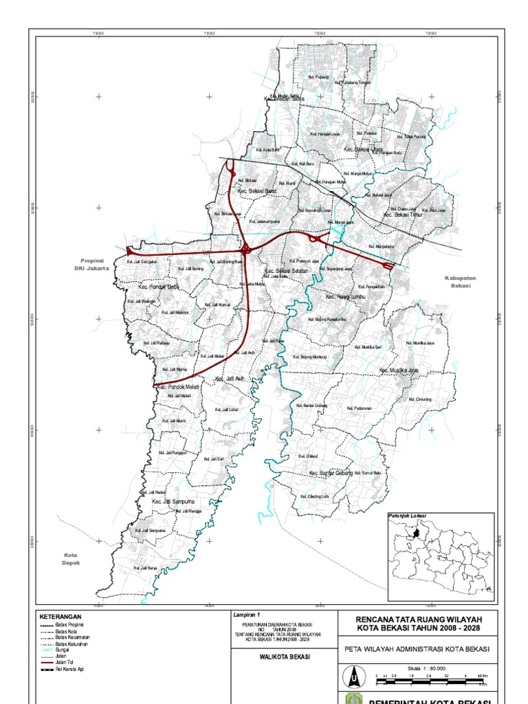 Peta Wilayah Administrasi  Bekasi 