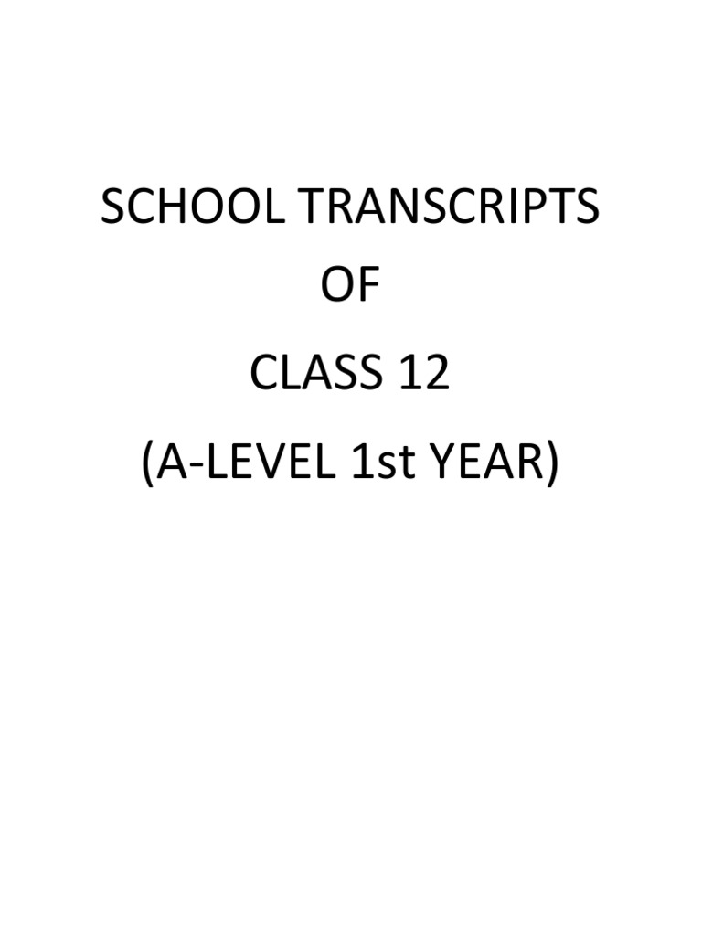 A-Level First Year School Report Card | PDF
