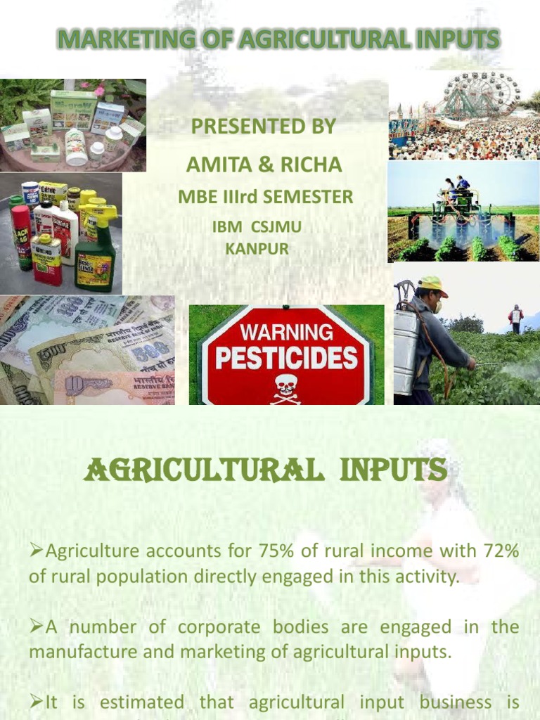 Marketing of Agricultural Inputs PDF Fertilizer Insecticide
