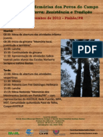 Cartaz II Seminário Memórias dos Povos do Campo - 27 novembro