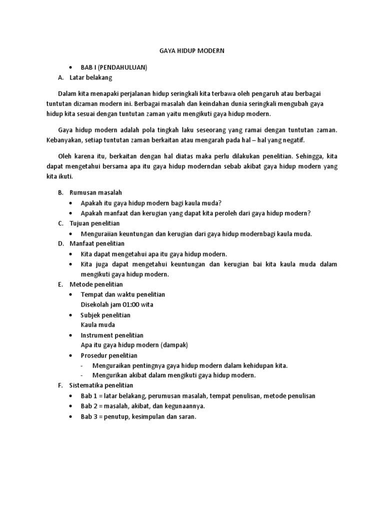Gaya Hidup Modern Pdf