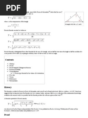 Heron S Formula Wikipedia Triangle Geometry Geometric Shapes