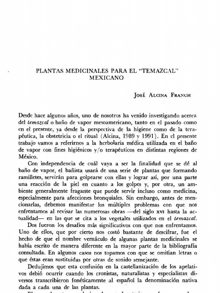 Hierbas Medicinales en el Temazcal Mexicano | PDF | Ciencias sociales ...