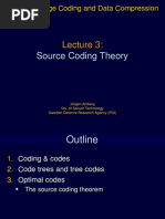 Source Coding Theory: TSBK01 Image Coding and Data Compression