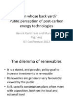 Not in Whose Backyard? Public Perception of Post-Carbon Energy Technologies.