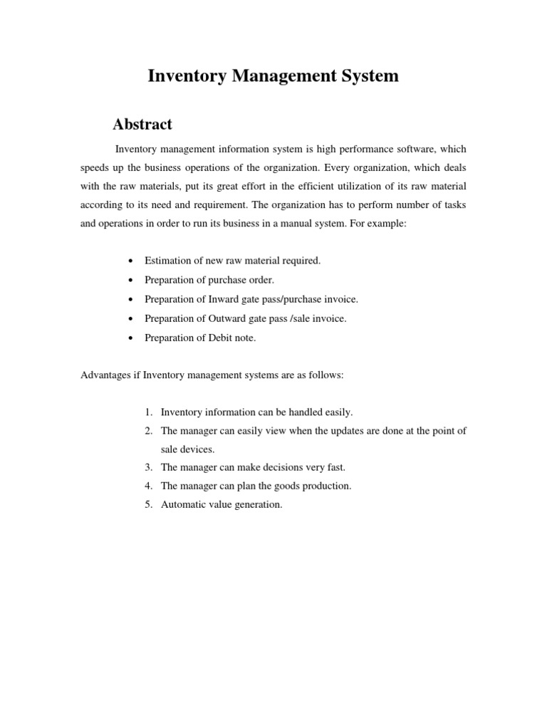 inventory management thesis pdf