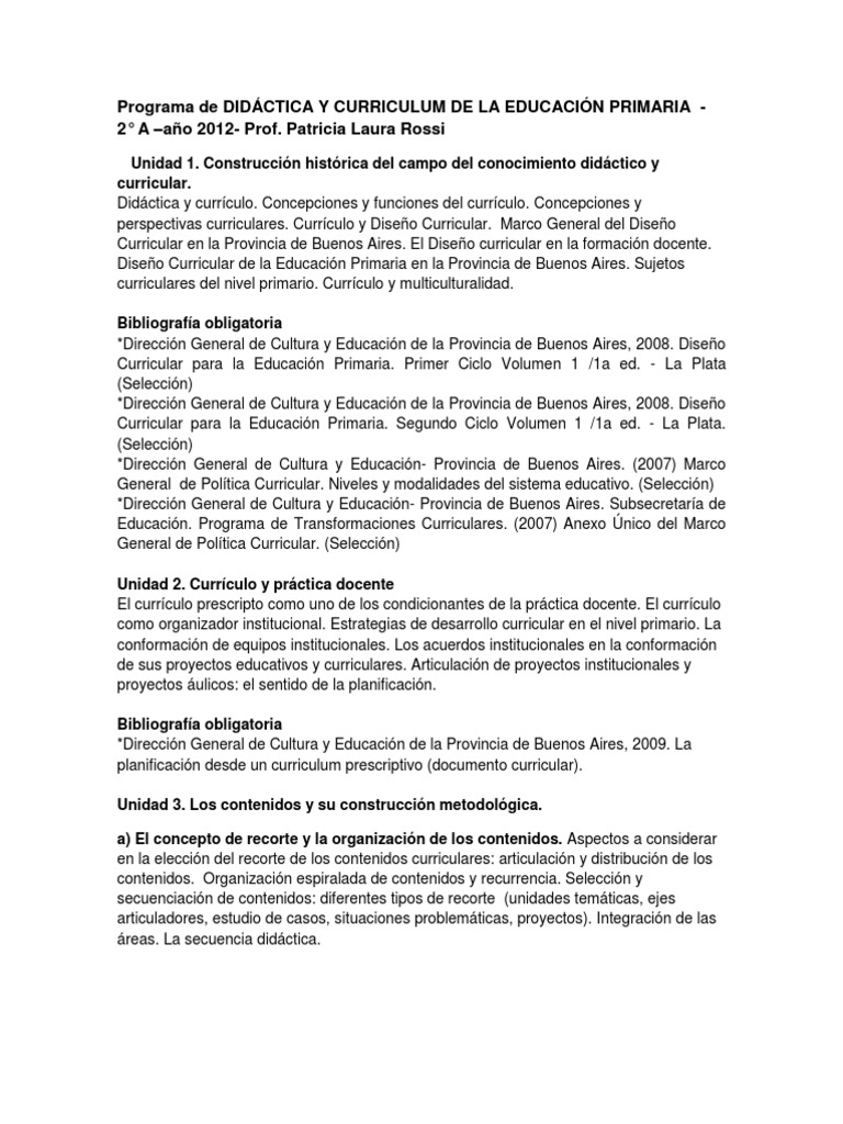 Didáctica y Currículo en Educación Primaria | PDF | Plan de estudios ...