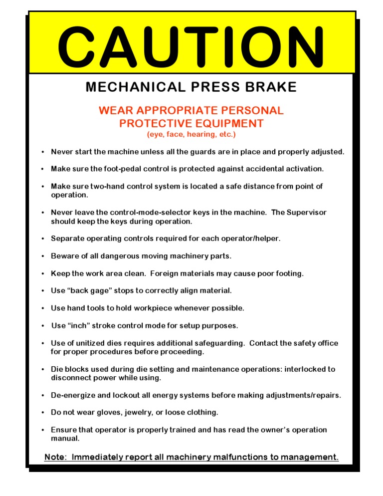 Mechanical Press Brake | PDF