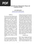 Strategic Human Resources Management - Merger and Acquisition Strategy PDF