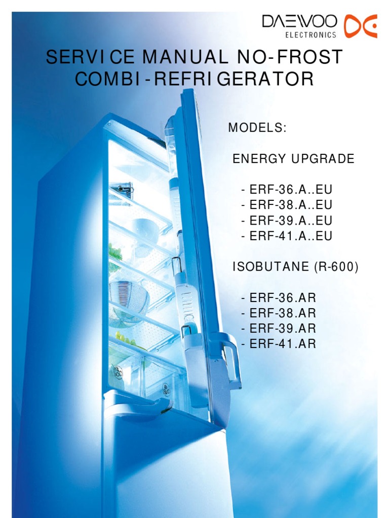 Manual Servicio Refrigerador Daewoo Erf384a PDF Electrical
