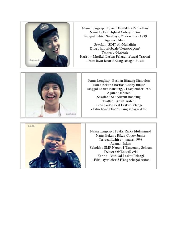 Biodata Personil Coboy Junior | PDF, image size:768x1024
